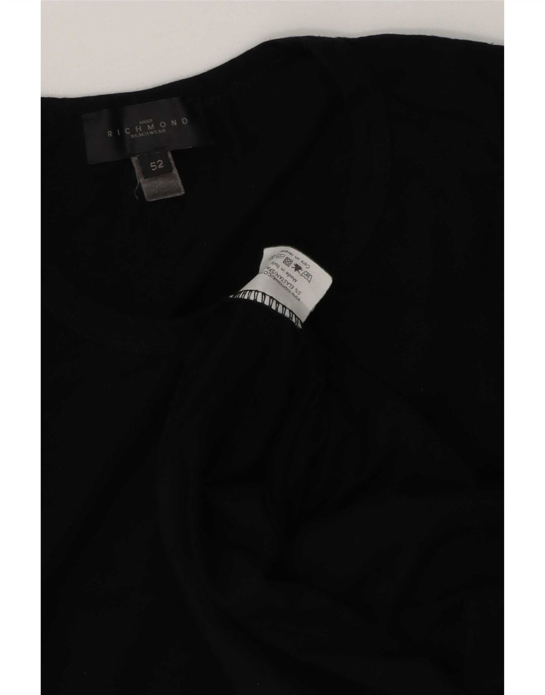 Camiseta masculina Richmond Top IT 52 grande algodão preto