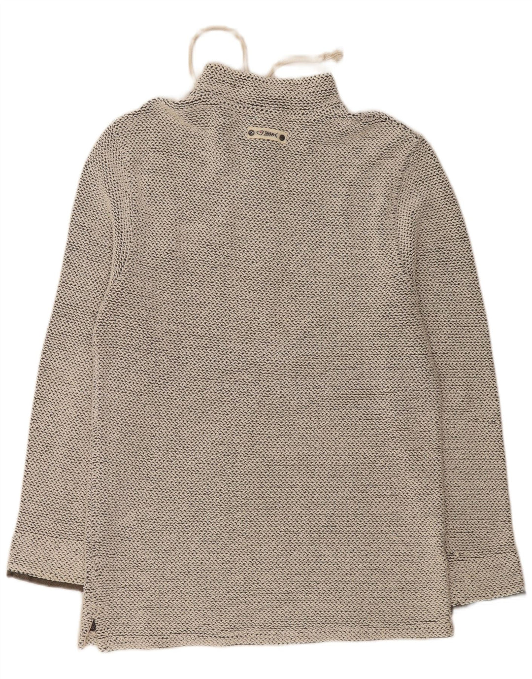 WEIRD FISH Suéter masculino com zíper e gola grande de algodão cinza