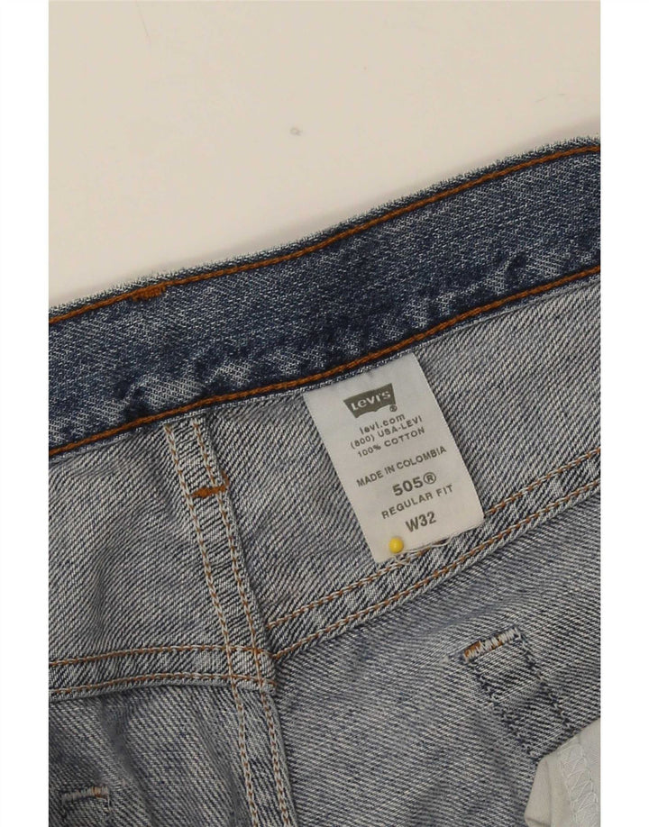 Shorts jeans masculino Levi's 505 Distressed Regular Fit médio W32 algodão azul