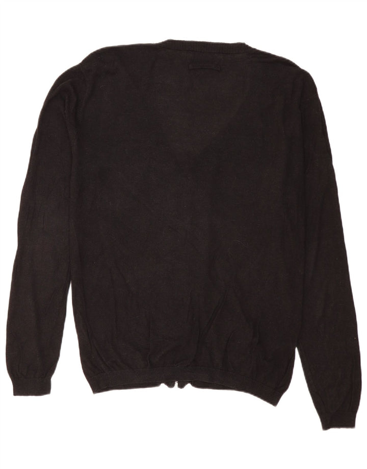 Suéter cardigã masculino Zara XL preto