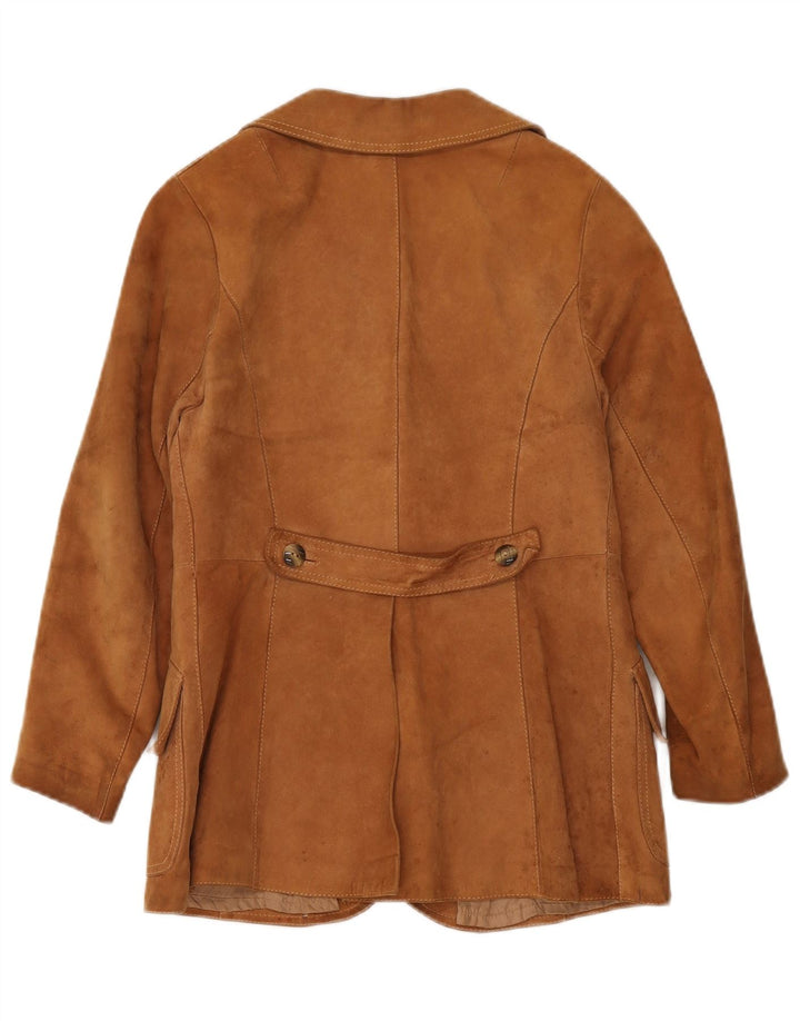 Jaqueta blazer feminina VINTAGE de camurça com 3 botões IT 42 marrom médio