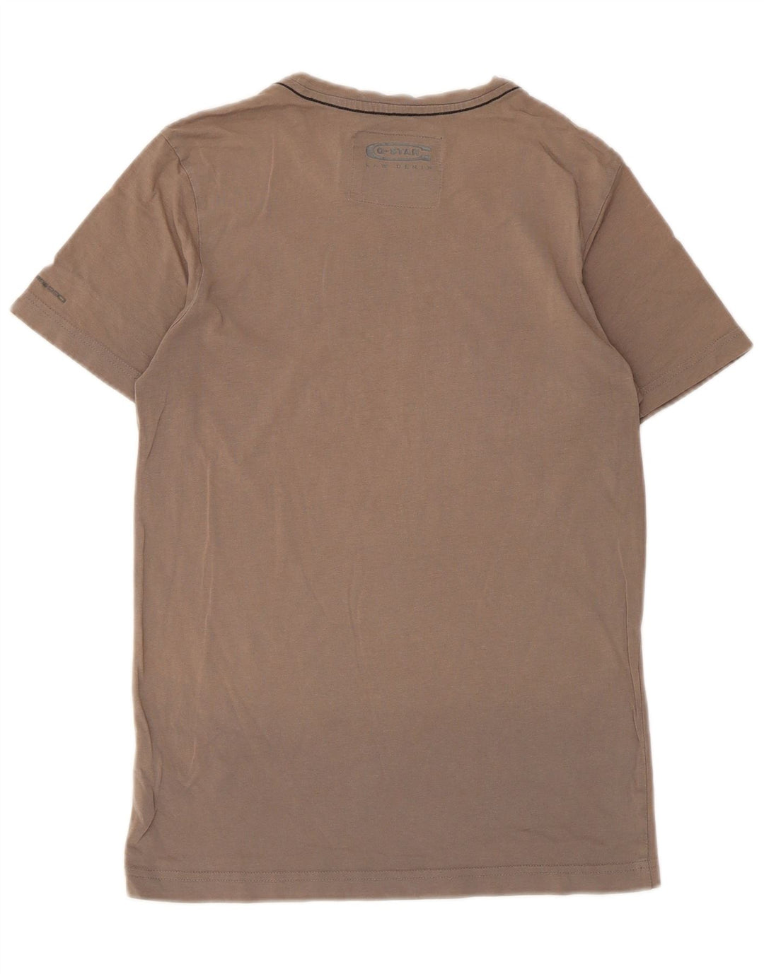 Camiseta gráfica masculina G-Star Top pequeno algodão marrom