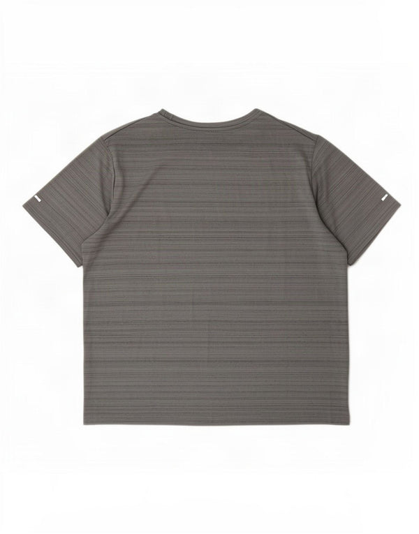 Camiseta feminina Nike Dri Fit Top UK 14 poliéster listrado cinza médio