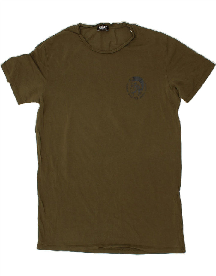 DIESEL Womens T-Shirt Top UK 20 2XL Khaki Cotton Vintage Diesel and Second-Hand Diesel from Messina Hembry 
