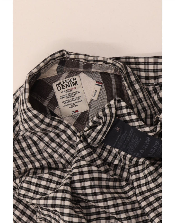 Camisa masculina Tommy Hilfiger de algodão guingão azul médio