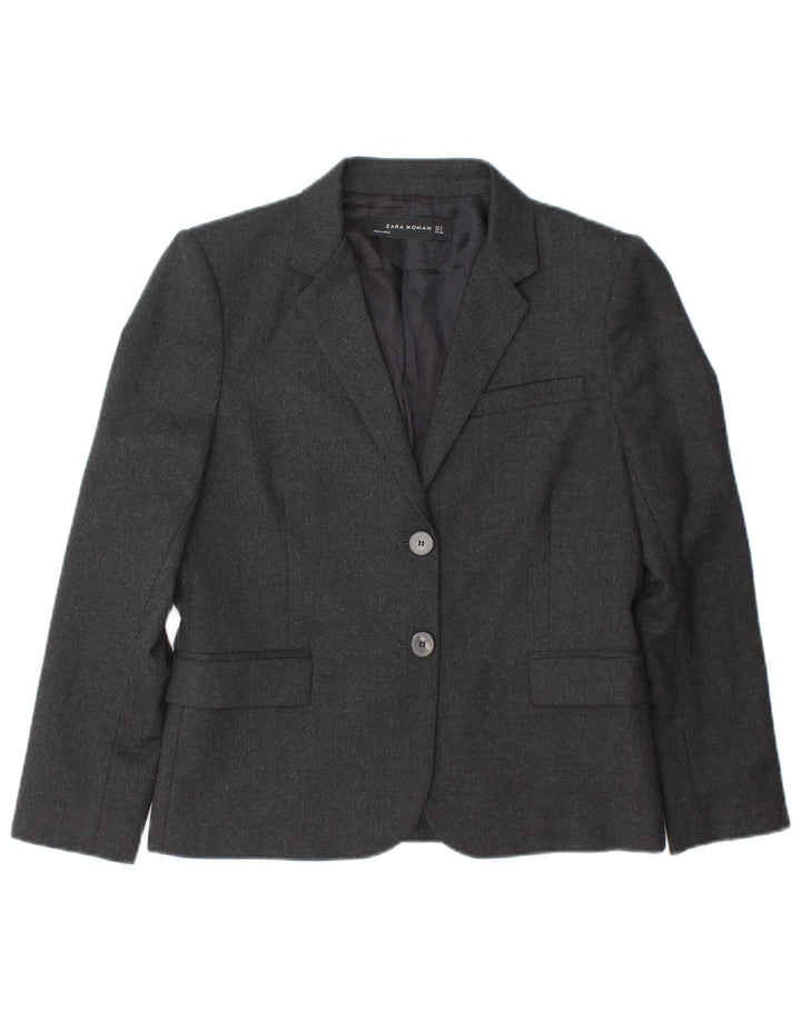 Jaqueta blazer feminina Zara com 2 botões Reino Unido 10 pequena cinza