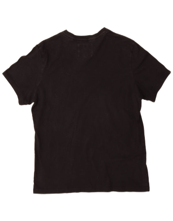 JACK WILLS Mens Classic Fit Graphic T-Shirt Top Large Black Cotton