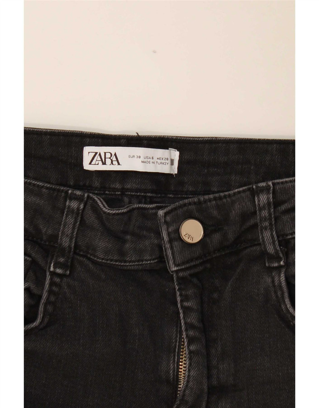 Calça jeans reta feminina Zara EU 38 pequena W28 L26 preta