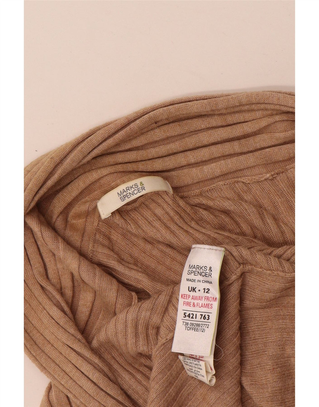 Suéter cardigã assimétrico feminino Marks & Spencer Reino Unido 12 marrom médio