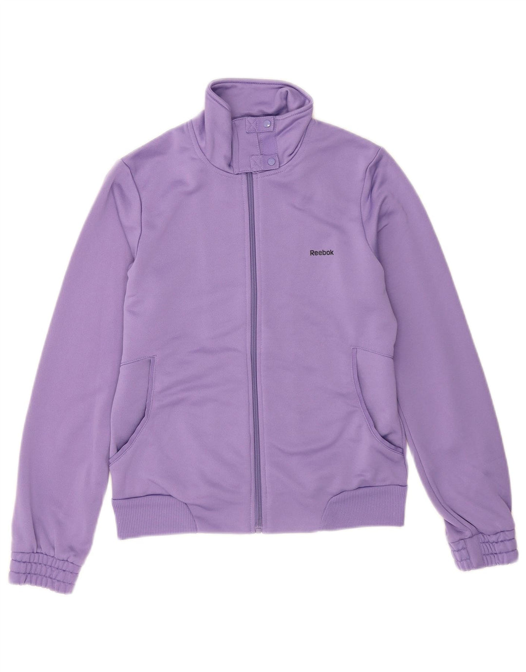 Reebok Womens Tracksuit Top Jacket UK 14 Médio Roxo Poliéster