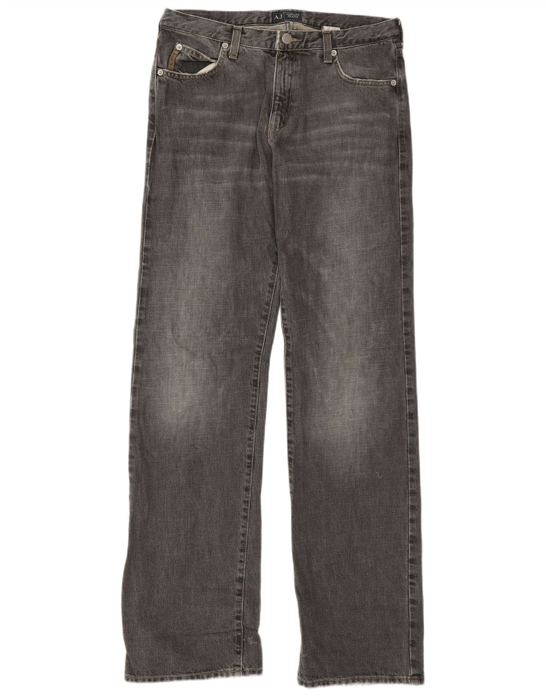 Calça jeans reta masculina Armani W29 L33 algodão cinza