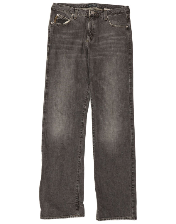 Calça jeans reta masculina Armani W29 L33 algodão cinza