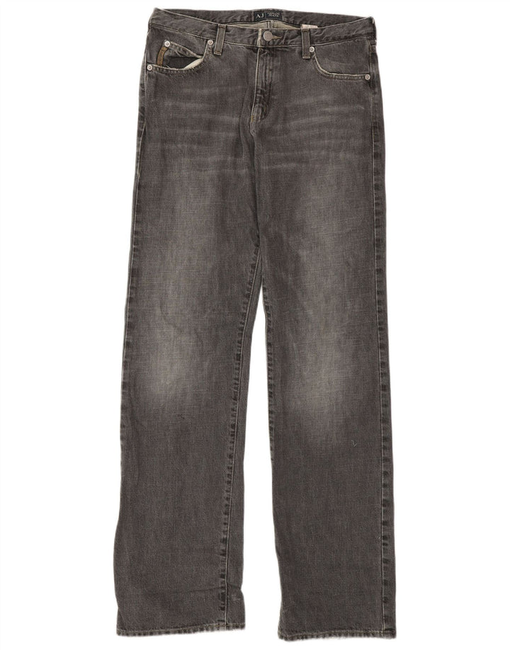 Calça jeans reta masculina Armani W29 L33 algodão cinza