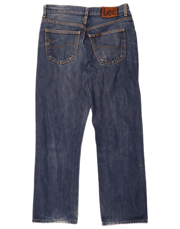 Lee Mens Detroit Straight Jeans W34 L28 Azul Algodão