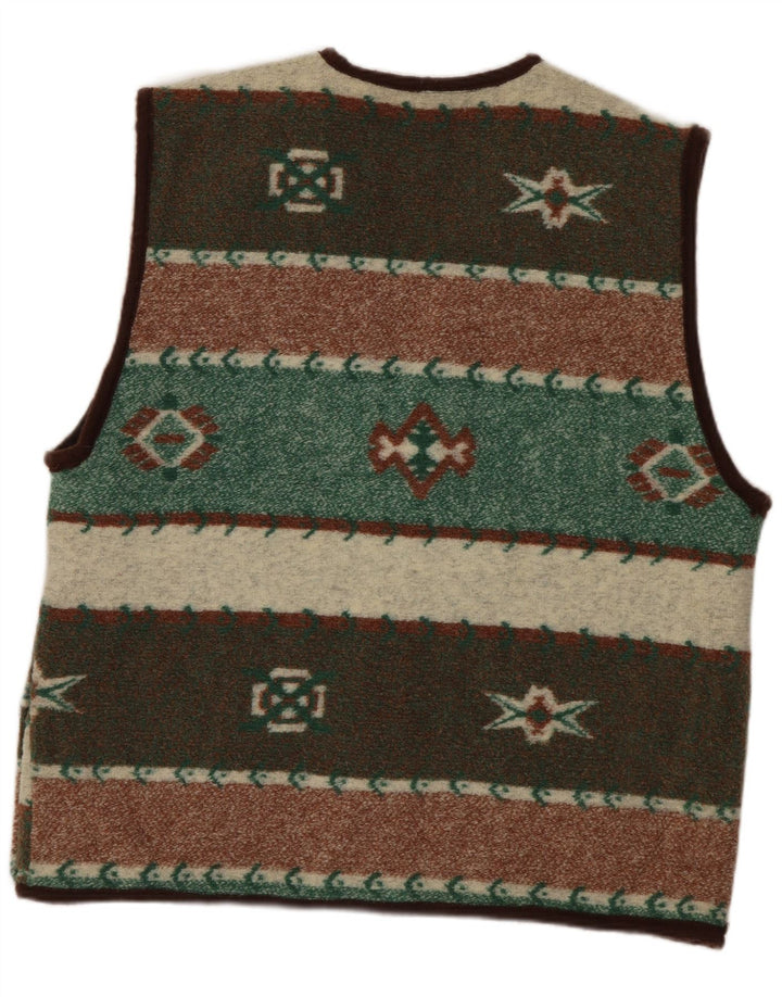 Colete masculino vintage UK 38 poliéster geométrico multicolorido médio