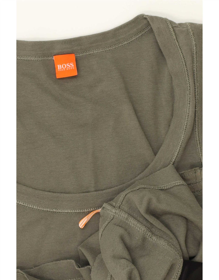 Colete feminino Hugo Boss Top UK 12 médio cáqui