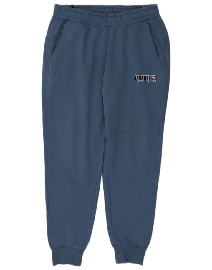 Calça de treino masculina Puma Joggers grande algodão azul