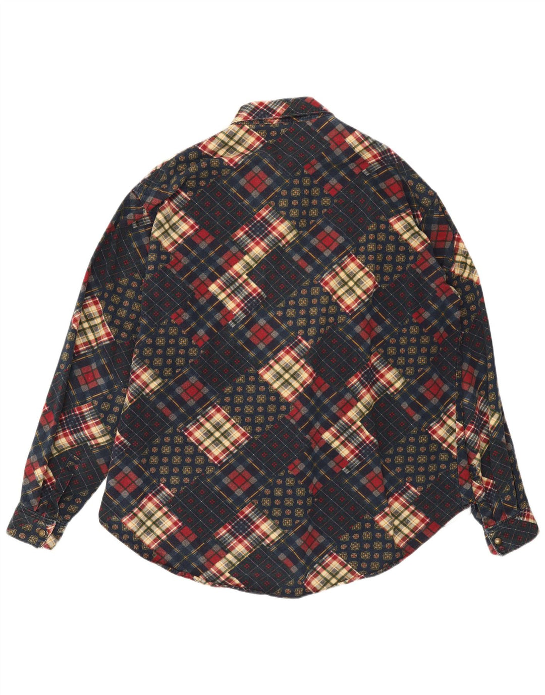 Camisa masculina vintage 3XL patchwork azul marinho