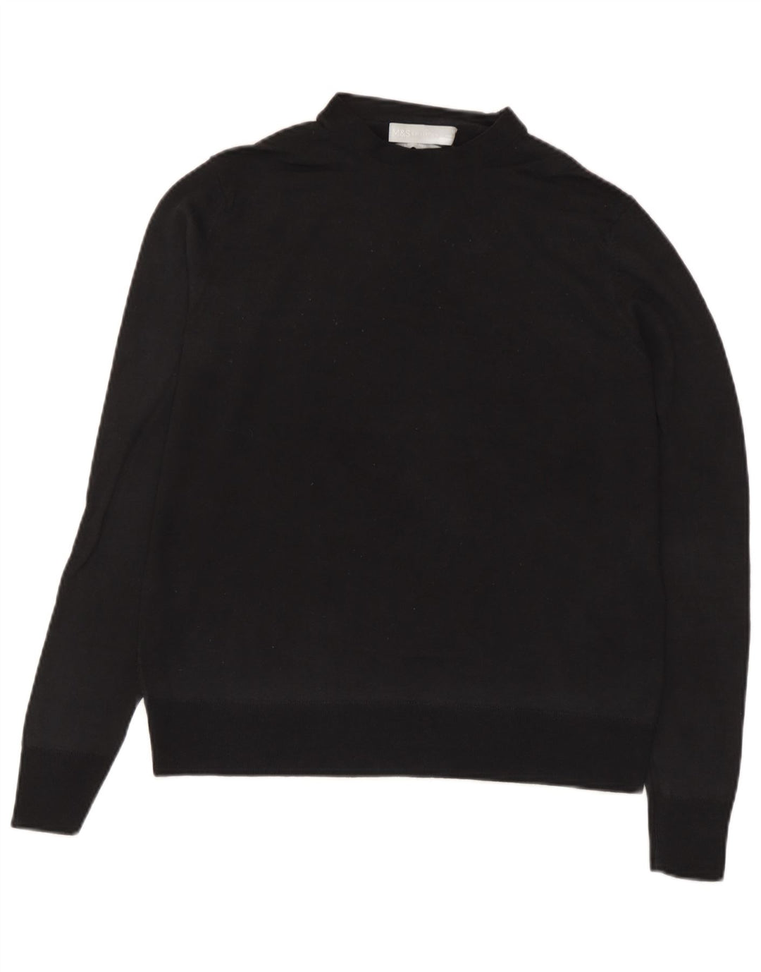 Suéter feminino Marks & Spencer com gola tartaruga Reino Unido 10 pequeno preto