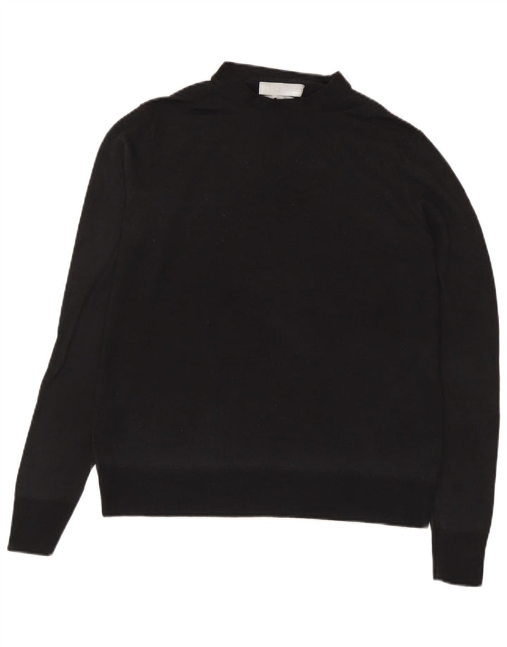 Suéter feminino Marks & Spencer com gola tartaruga Reino Unido 10 pequeno preto