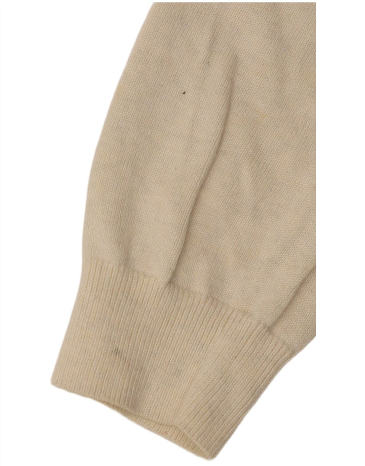 Suéter masculino TOMMY HILFIGER com zíper e gola grande de algodão branco