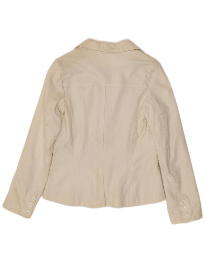 Jaqueta Blazer Feminina Yes London com 2 Botões IT 44 Algodão Branco Médio
