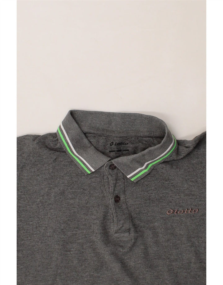 LOTTO Mens Polo Shirt 2XL Grey Cotton Vintage Lotto and Second-Hand Lotto from Messina Hembry 
