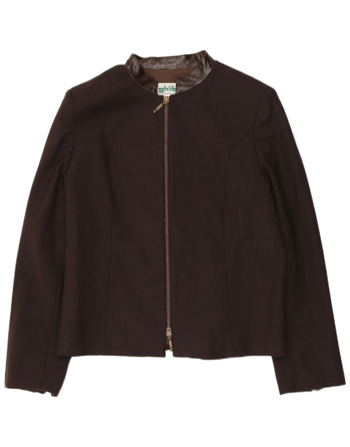 Jaqueta blazer feminina VINTAGE IT 46 grande lã marrom