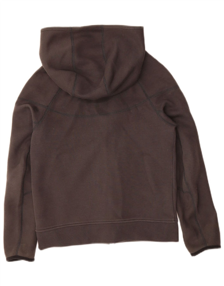 NIKE Boys Zip Hoodie Sweater 10-11 Years Medium Grey Cotton
