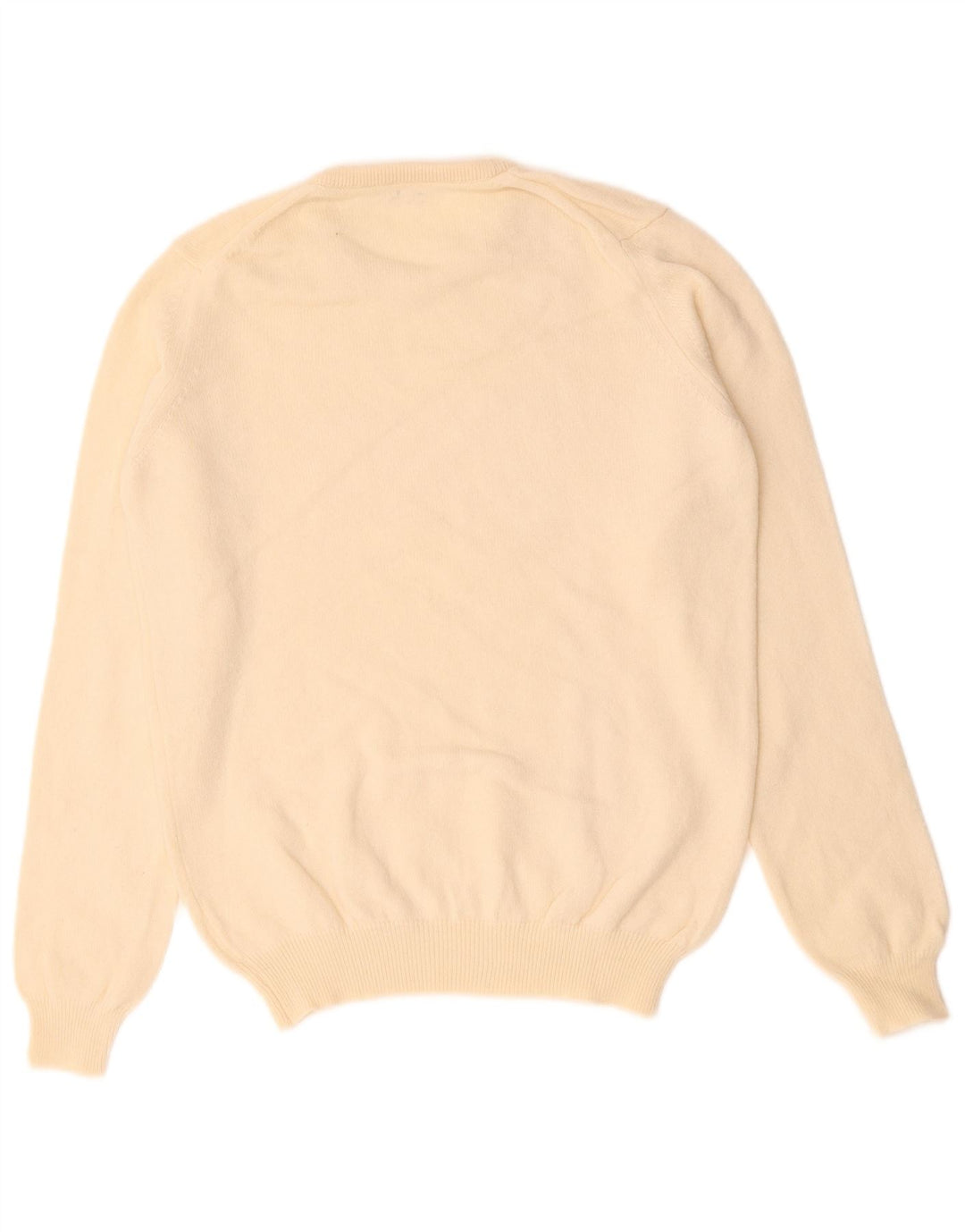 Suéter feminino VINTAGE com gola redonda Reino Unido 14 médio bege