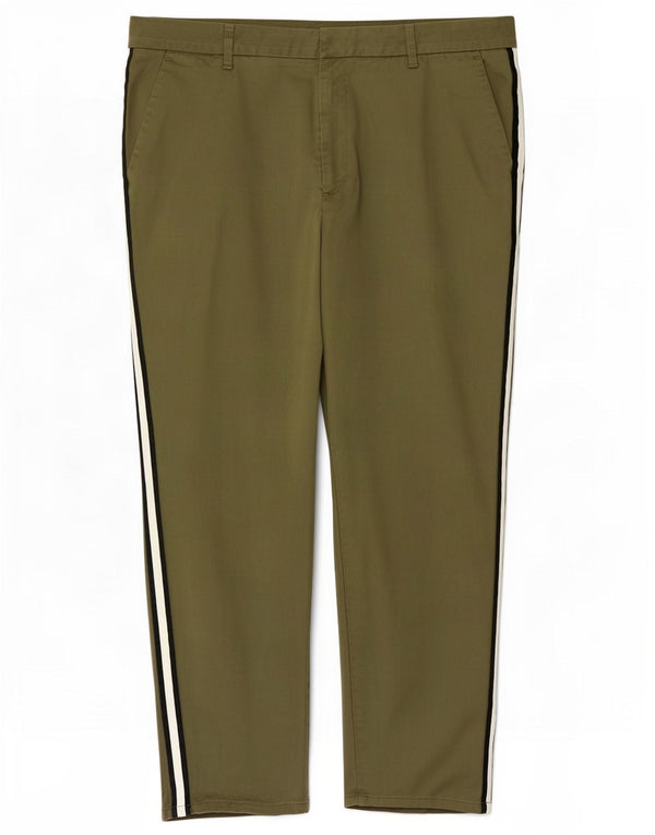 Calça chino reta feminina Marks & Spencer UK 18 XL W36 L26 cáqui