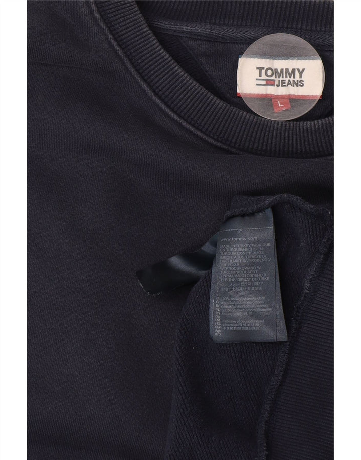 Tommy Hilfiger moletom masculino jumper grande algodão azul marinho