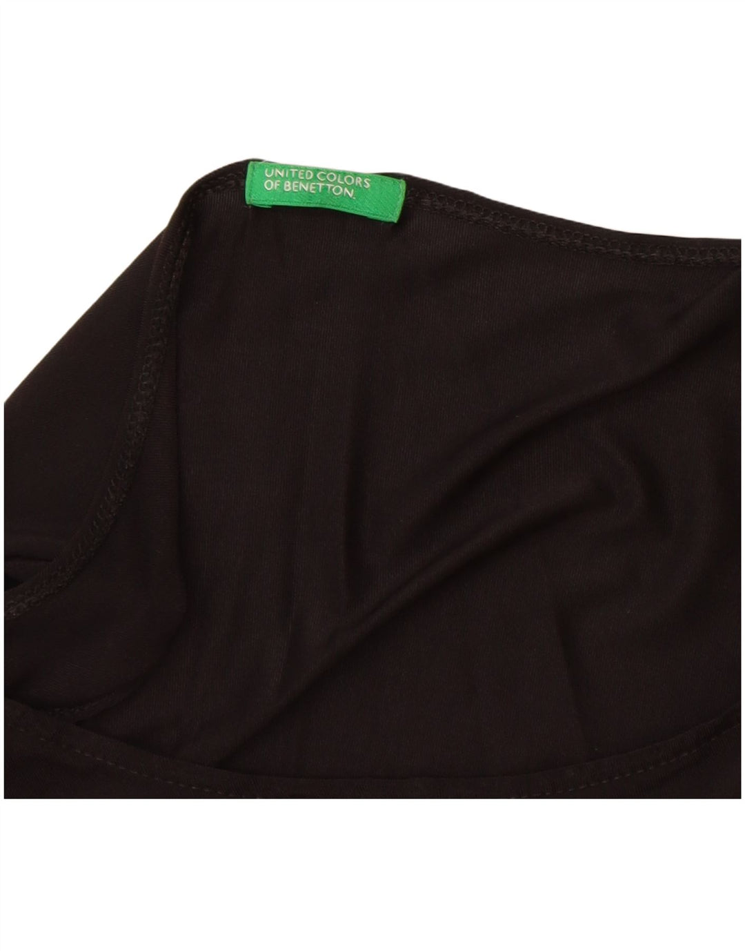 Blusa feminina sem mangas Benetton UK 14 médio preto poliamida