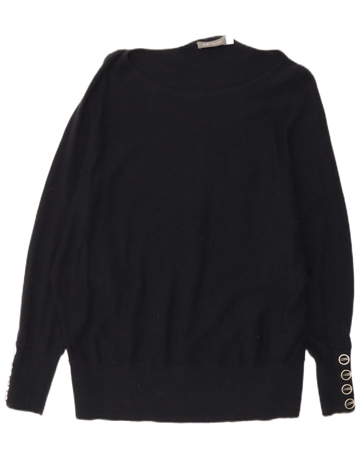 Suéter feminino MINT VELVET com gola canoa grande Reino Unido 14 médio preto