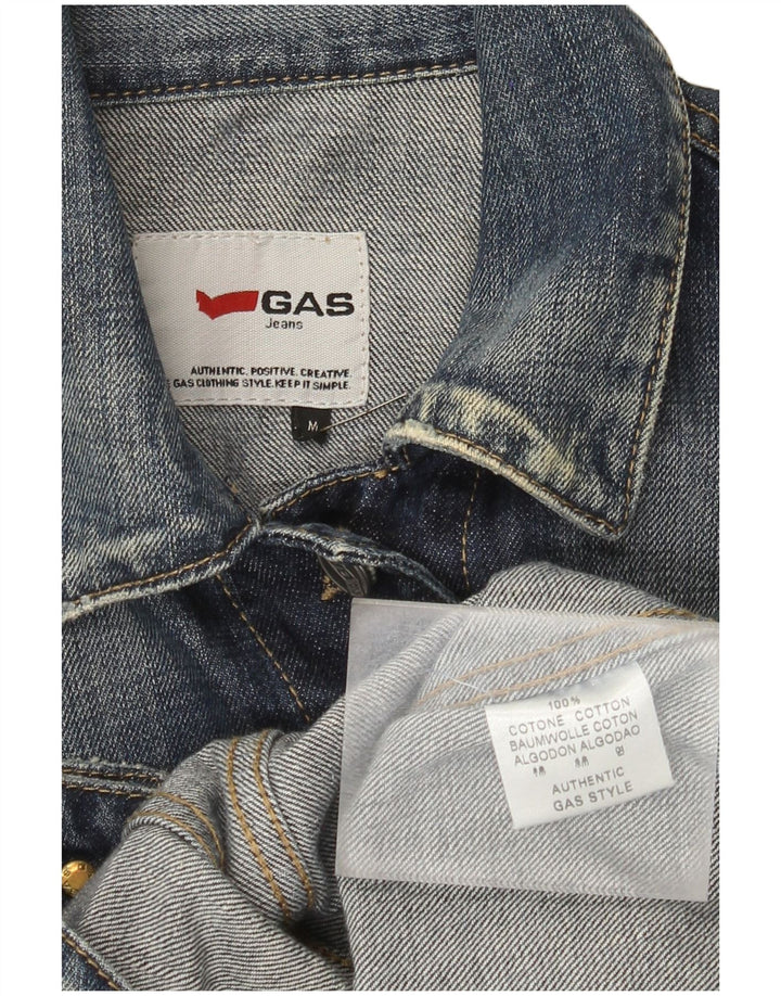 Jaqueta jeans feminina Gas UK 12 algodão azul marinho médio