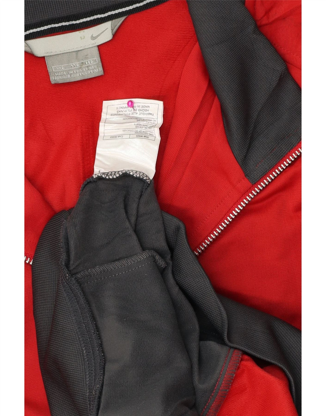ADIDAS Mens Zip Neck Moletom Jumper 2XL Vermelho Colourblock Poliéster