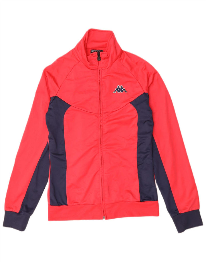 Kappa Womens Tracksuit Top Jacket UK 12 Medium Red Colourblock Poliéster