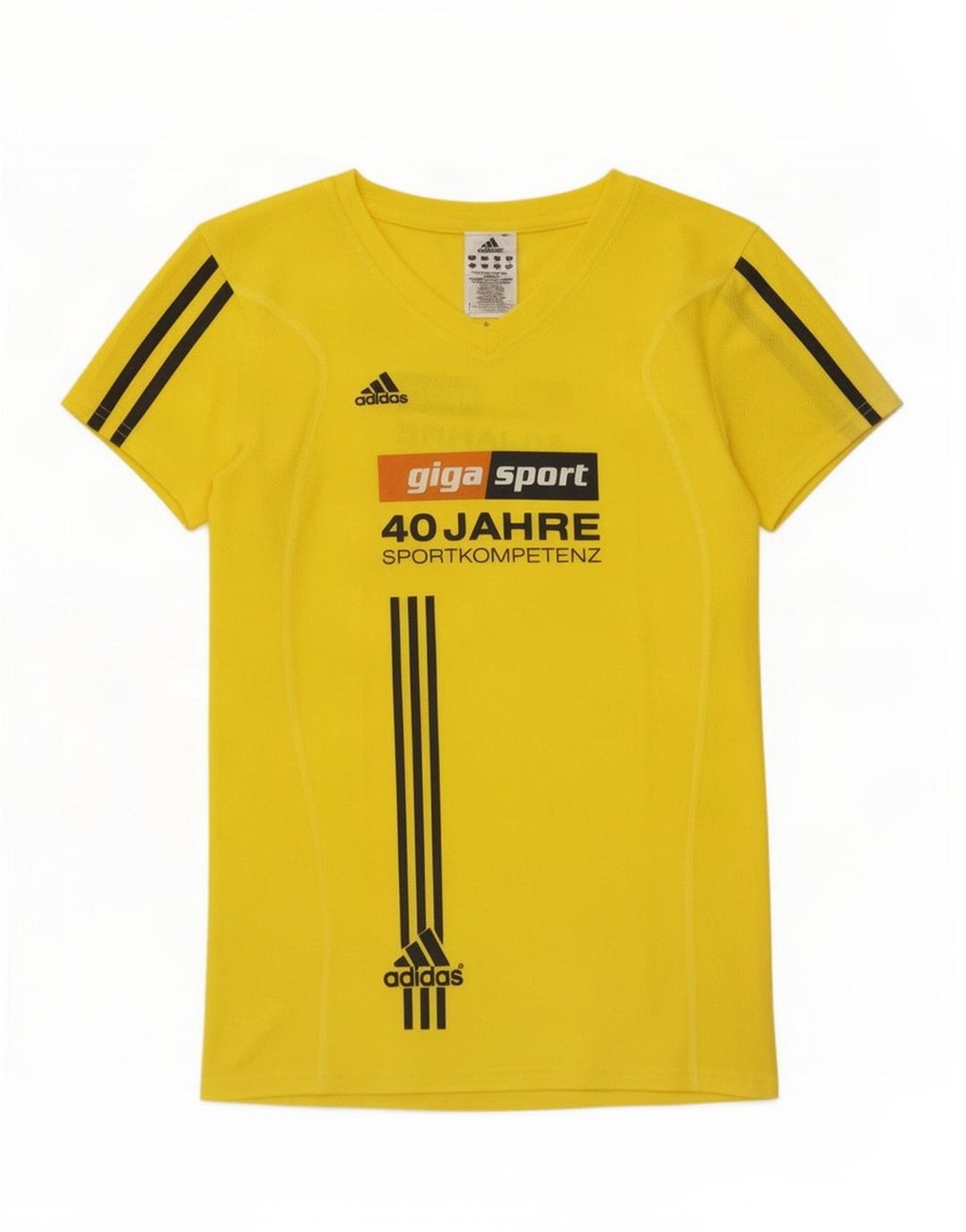 Adidas Womens Climalite Graphic T-Shirt Top UK 10 Pequeno Amarelo Poliéster