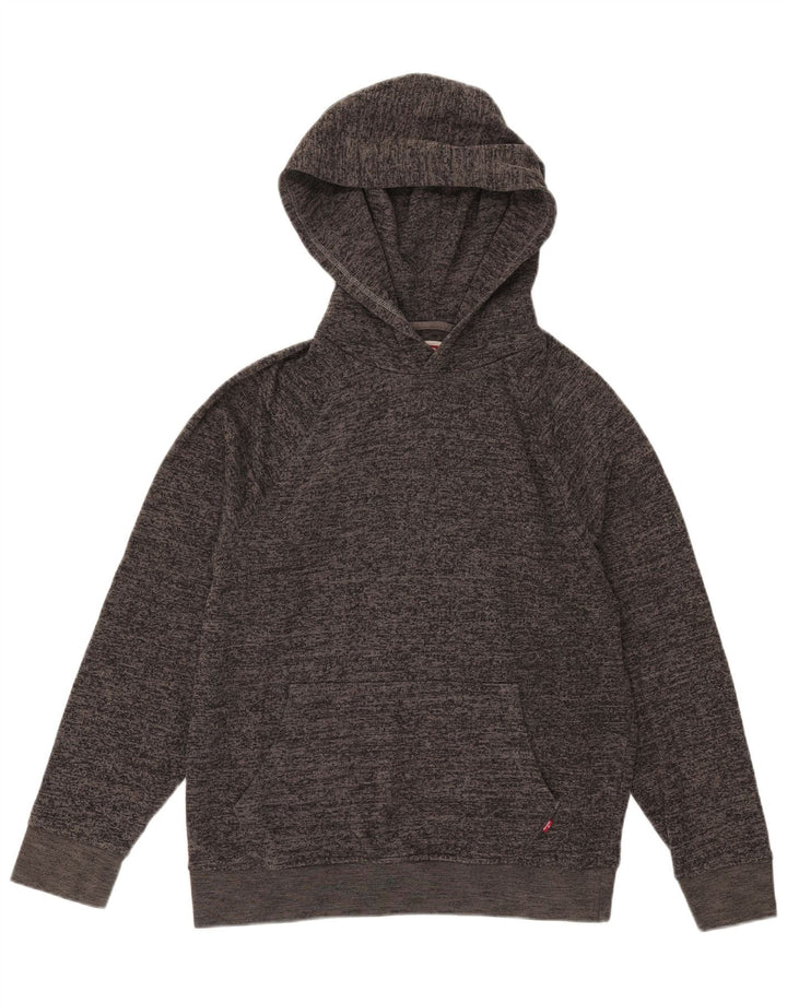 Suéter masculino Levi's com capuz relaxado pequeno algodão manchado cinza