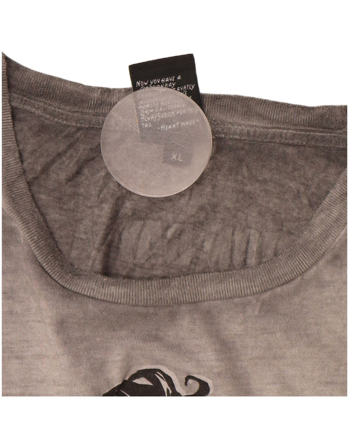 Scorpion Bay Mens Gráfico Top Manga Longa XL Algodão Cinza