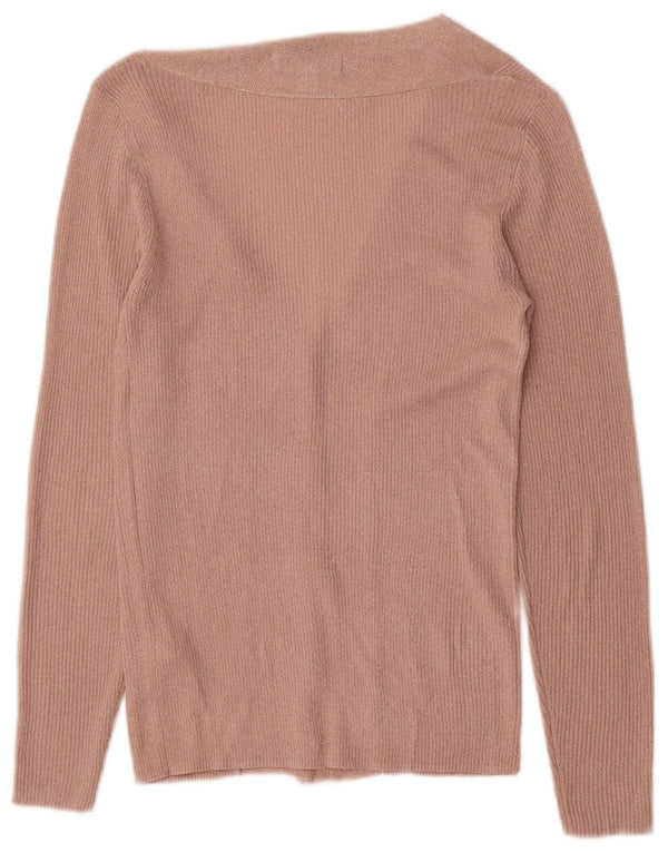 Suéter cardigã feminino Marks & Spencer Reino Unido 6 XS viscose rosa
