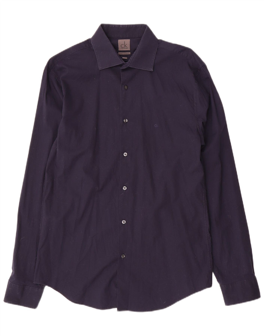 Camisa masculina Calvin Klein Slim Fit tamanho 40 15 3/4 azul marinho médio