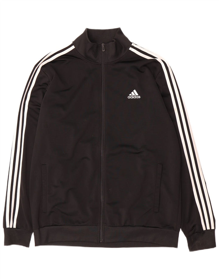 Adidas Mens Treino Top Jaqueta Grande Poliéster Preto Esportes