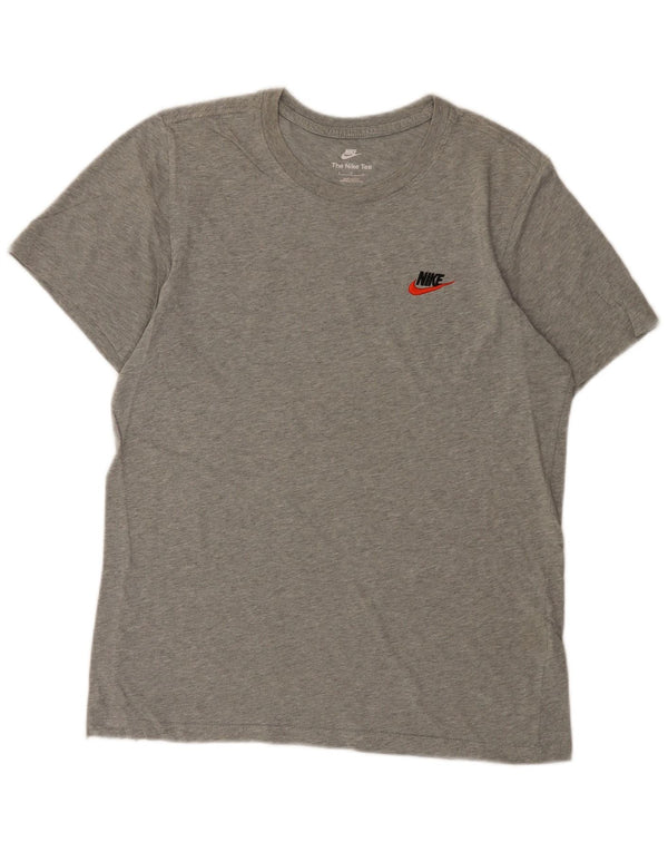 Nike Mens Camiseta Top Pequeno Algodão Cinza