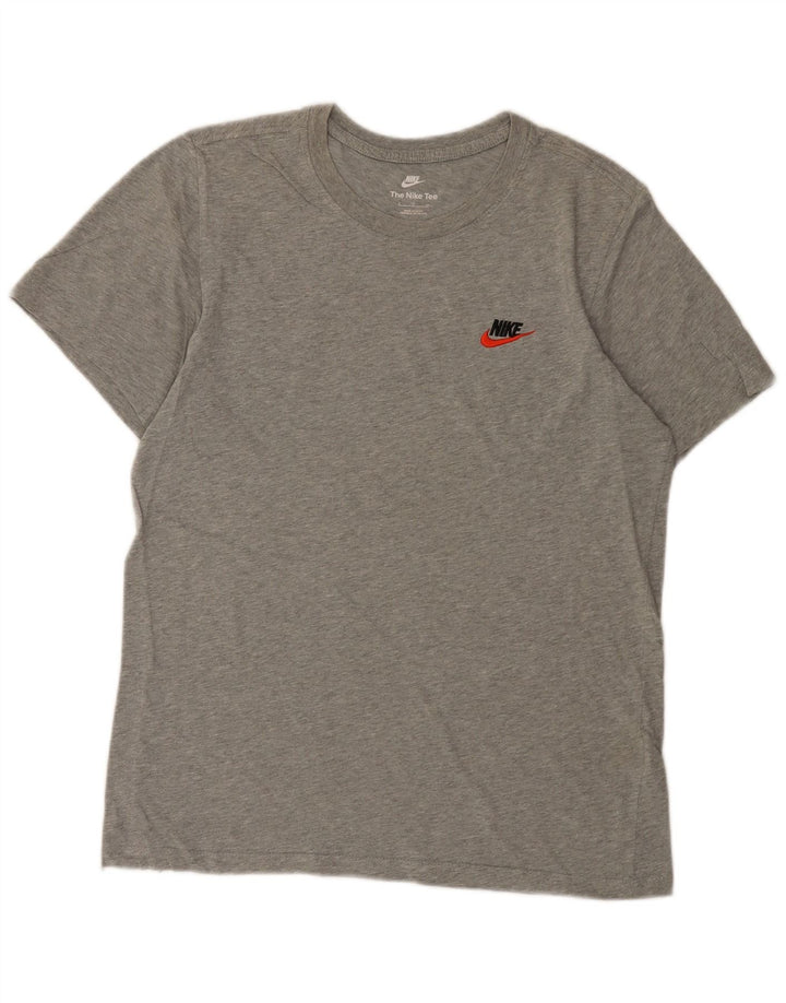 Nike Mens Camiseta Top Pequeno Algodão Cinza