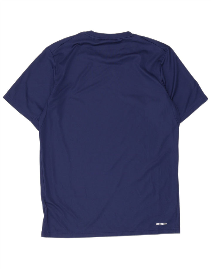 ADIDAS Mens Aeroready T-Shirt Top Pequeno Azul Marinho Poliéster