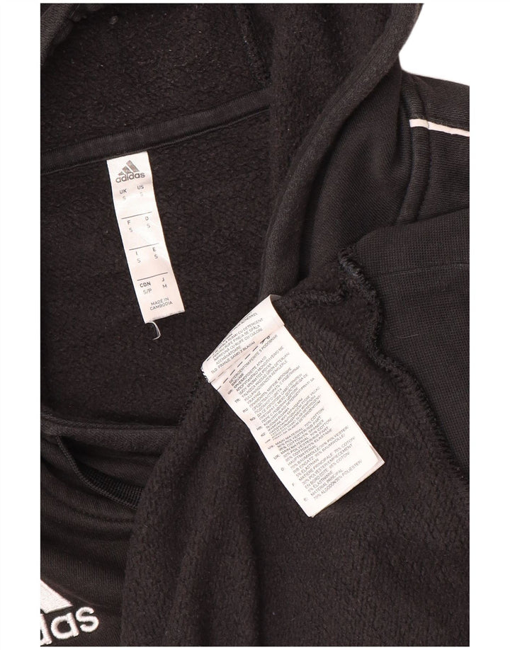 Adidas Mens Hoodie Jumper Pequeno Algodão Preto