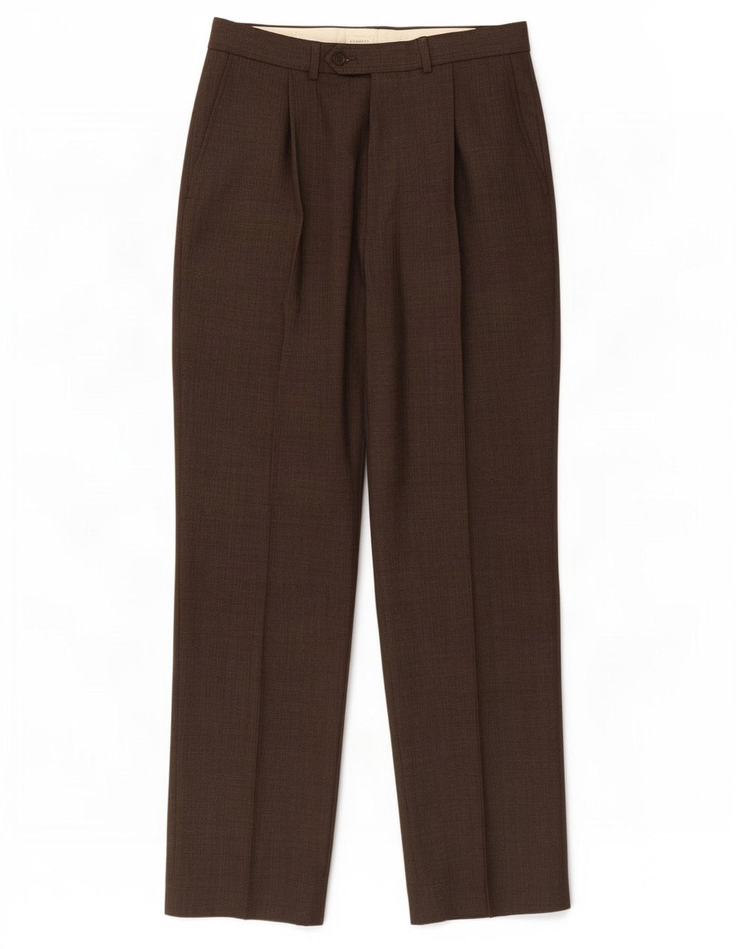 Calça masculina Marks & Spencer com pegged terno W32 L31 poliéster marrom