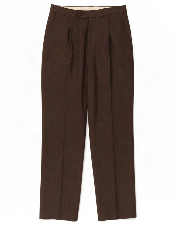 Calça masculina Marks & Spencer com pegged terno W32 L31 poliéster marrom