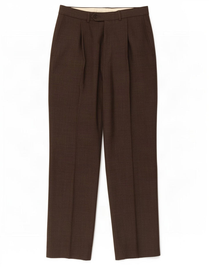 Calça masculina Marks & Spencer com pegged terno W32 L31 poliéster marrom